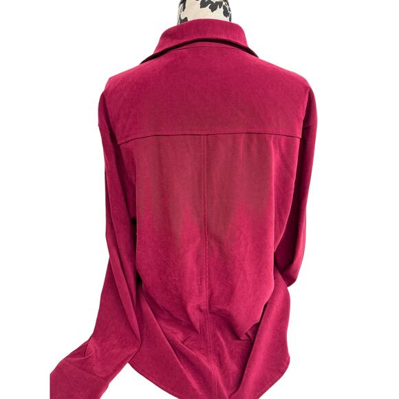 Women’s Plus size long sleeve size 24 Blouse burgundy wine colored blouse - Picture 8 of 8